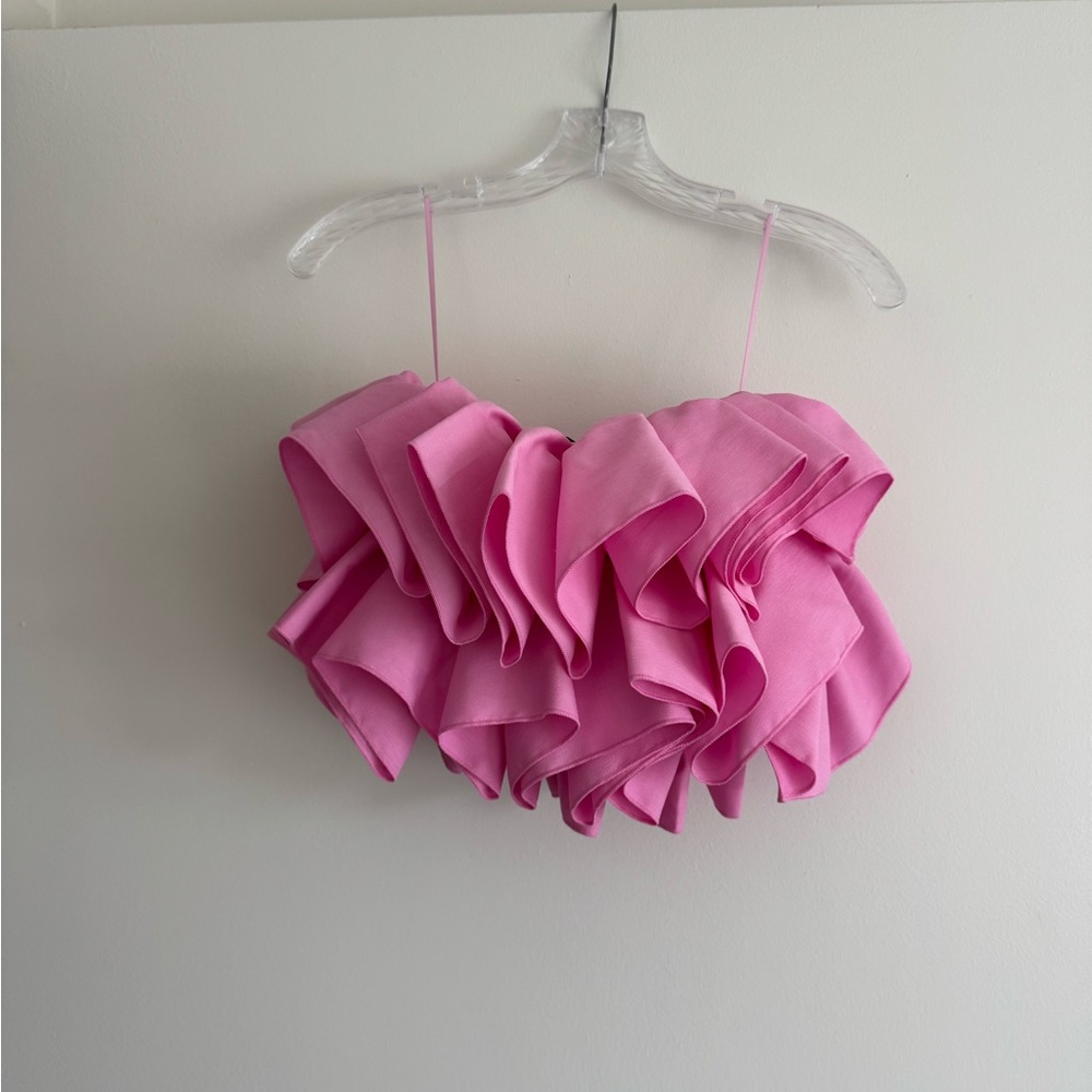 Zara Pink Ruffle Top - Picture 5 of 6